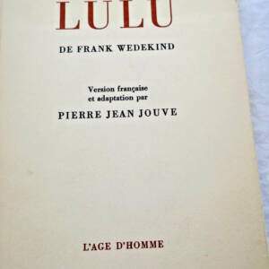 Jouve, Pierre Jean Lulu 1969 + dédicace