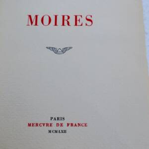 JOUVE (Pierre-Jean). Moires