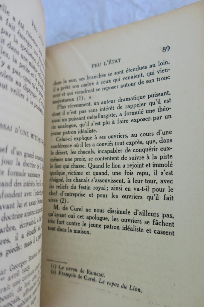 JOUVENEL, Robert de. Feu l&rsquo;état 1923