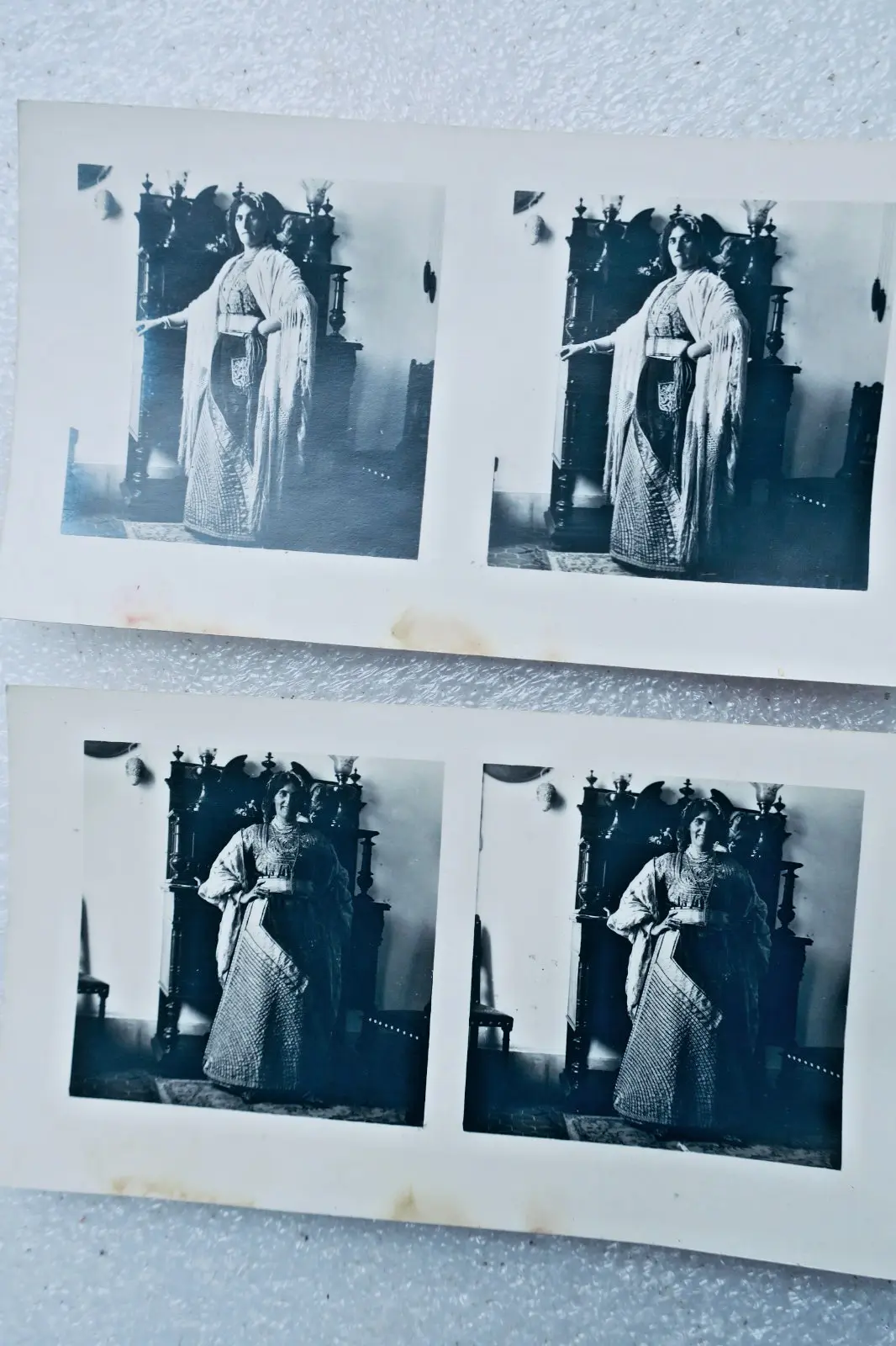 Juif costume de gala de femme juive 1911 CASABLANCA stéréo 2 photos-cartes – Image 3