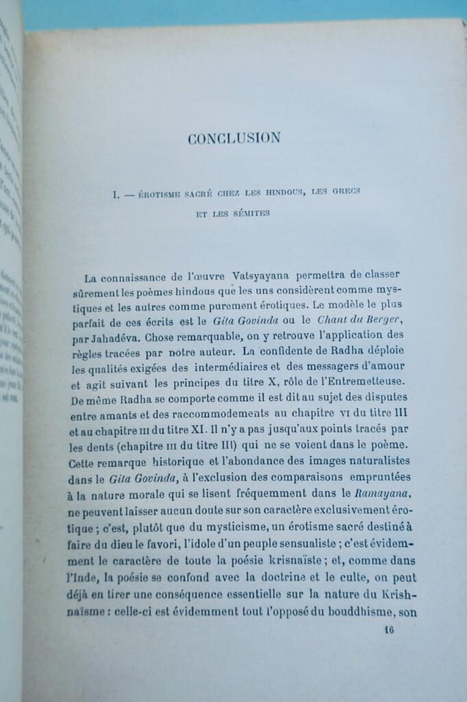 Kama Soutra, règles de l’amour de Vatsyayana morale de l’amour