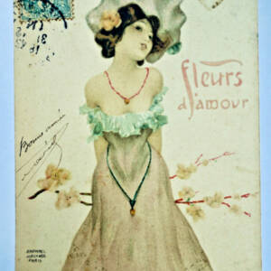 KIRCHNER Raphael Kirchner fleurs d'Amour 3 CPA