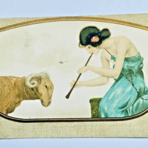 KIRCHNER Raphael Kirchner la joueuse de flûte et le bouc art nouveau