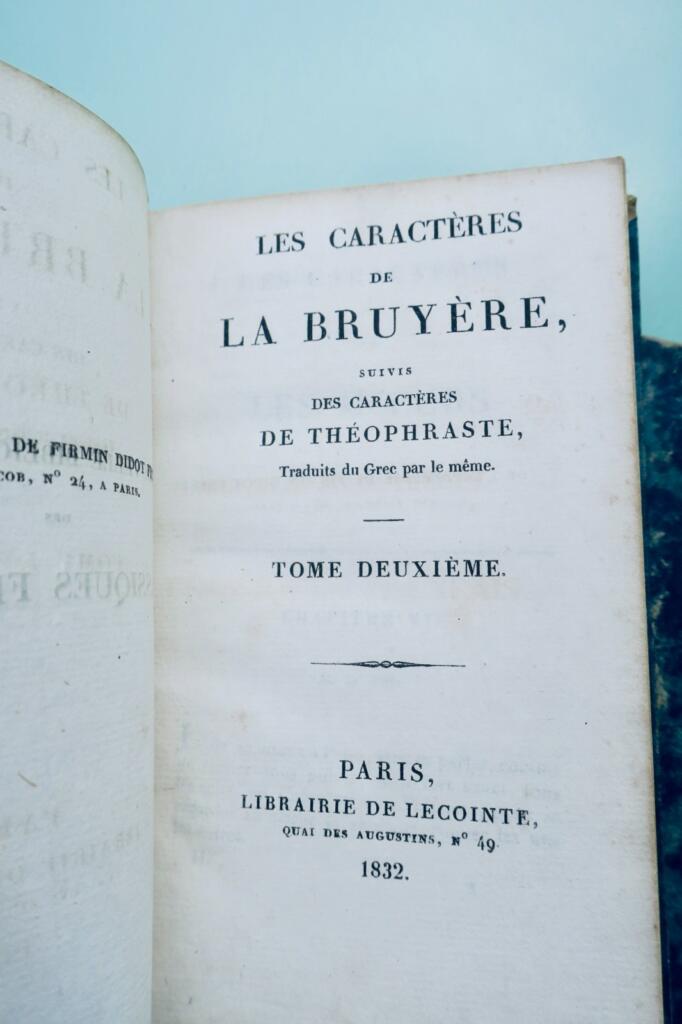 La Bruyère les caractères 1832 mini