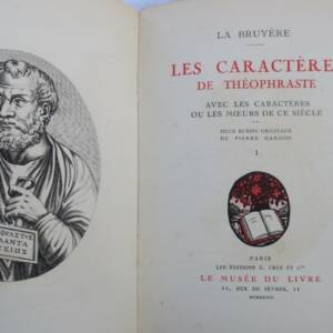 LA BRUYERE LES CARACTÈRES de Théophraste avec les caractères 1928