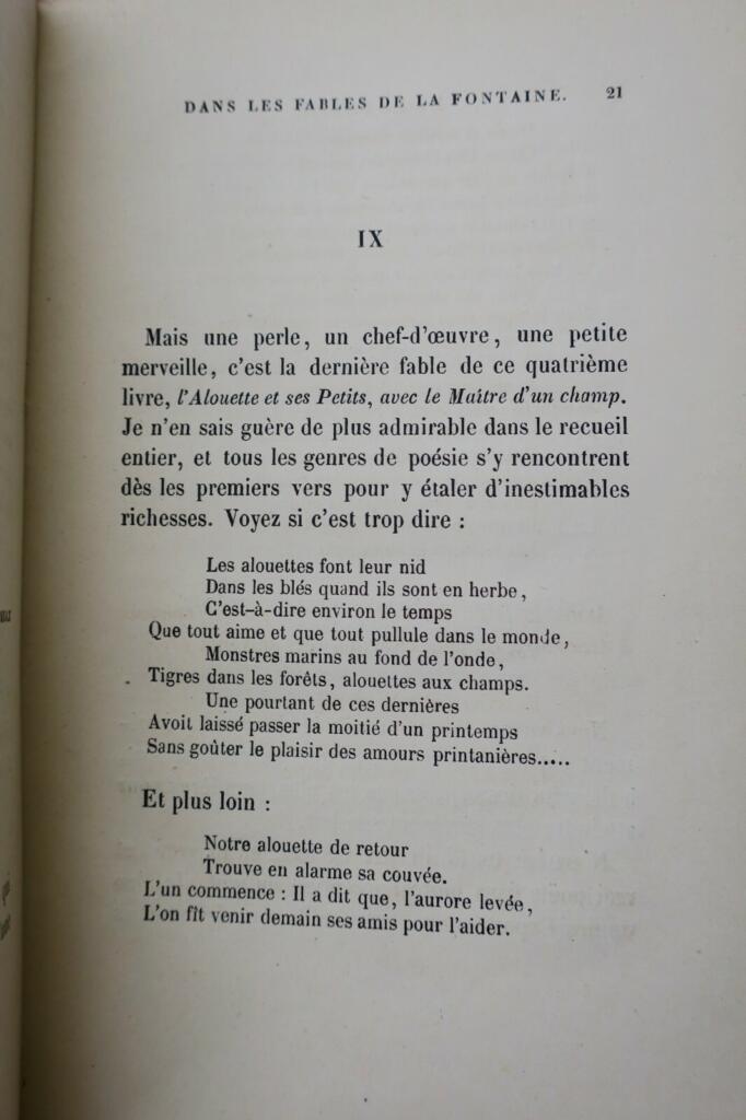 Poetry in La Fontaine's Fables