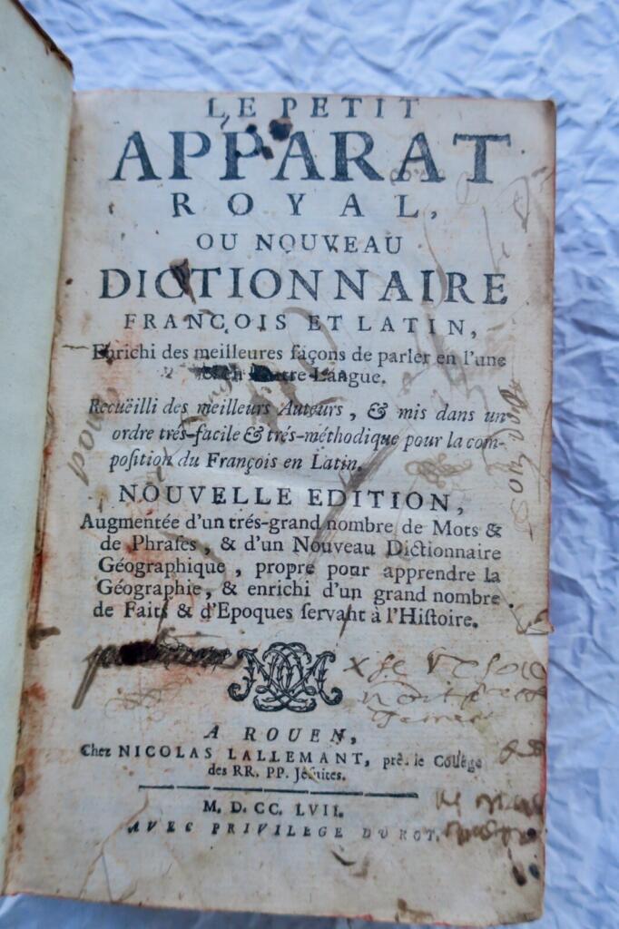 French-Latin Dictionary, 18th Century