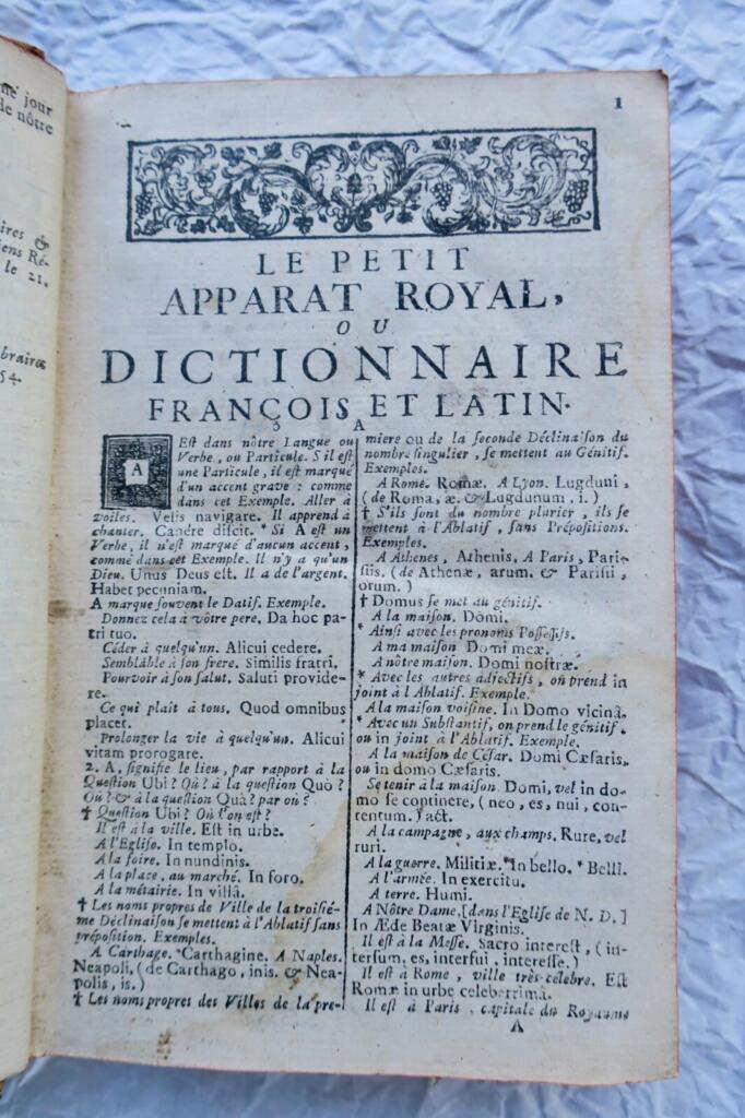 French-Latin Dictionary, 18th Century
