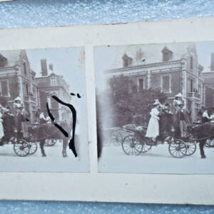 LE HAVRE 2 A la fête des fleurs 1901 2 x cartes stéréo