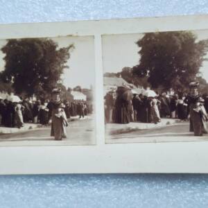 LE HAVRE 76 Sanvic jour de la cavalcade 1901 carte stéréo