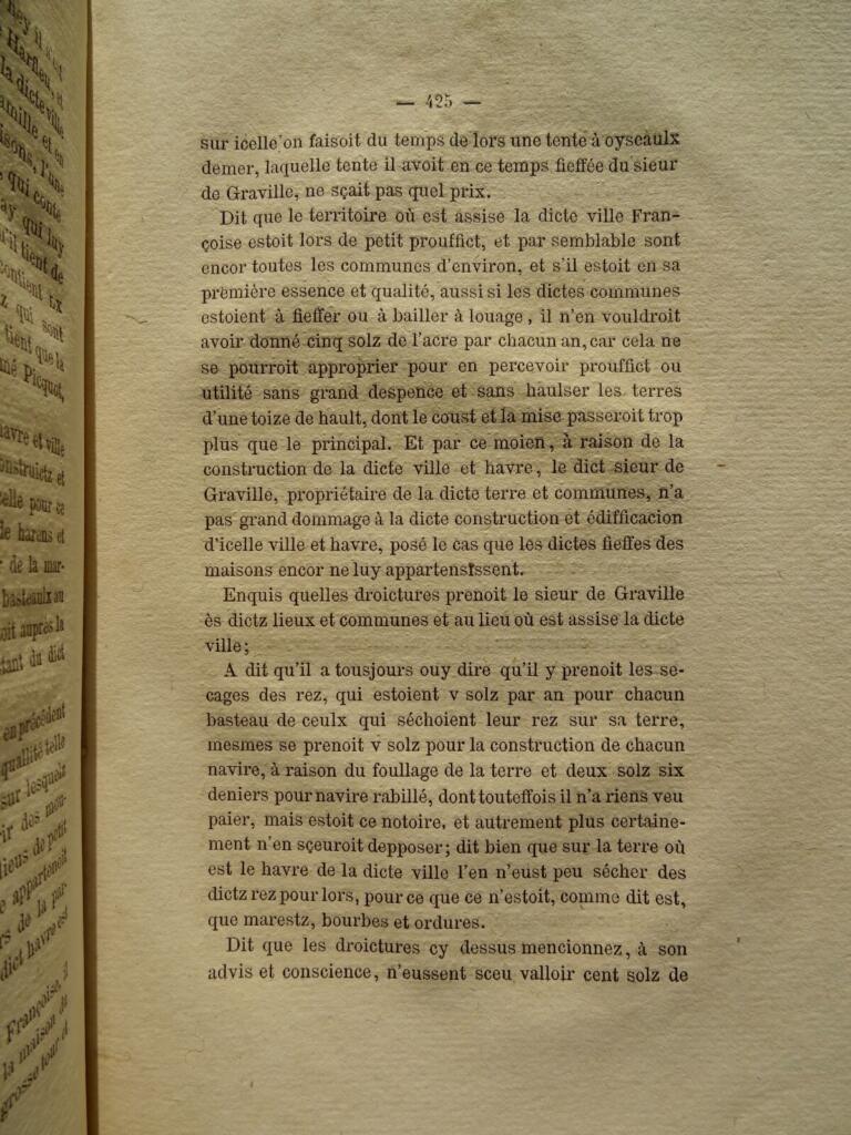LE HAVRE Documents relatifs à la fondation du Havre 1875