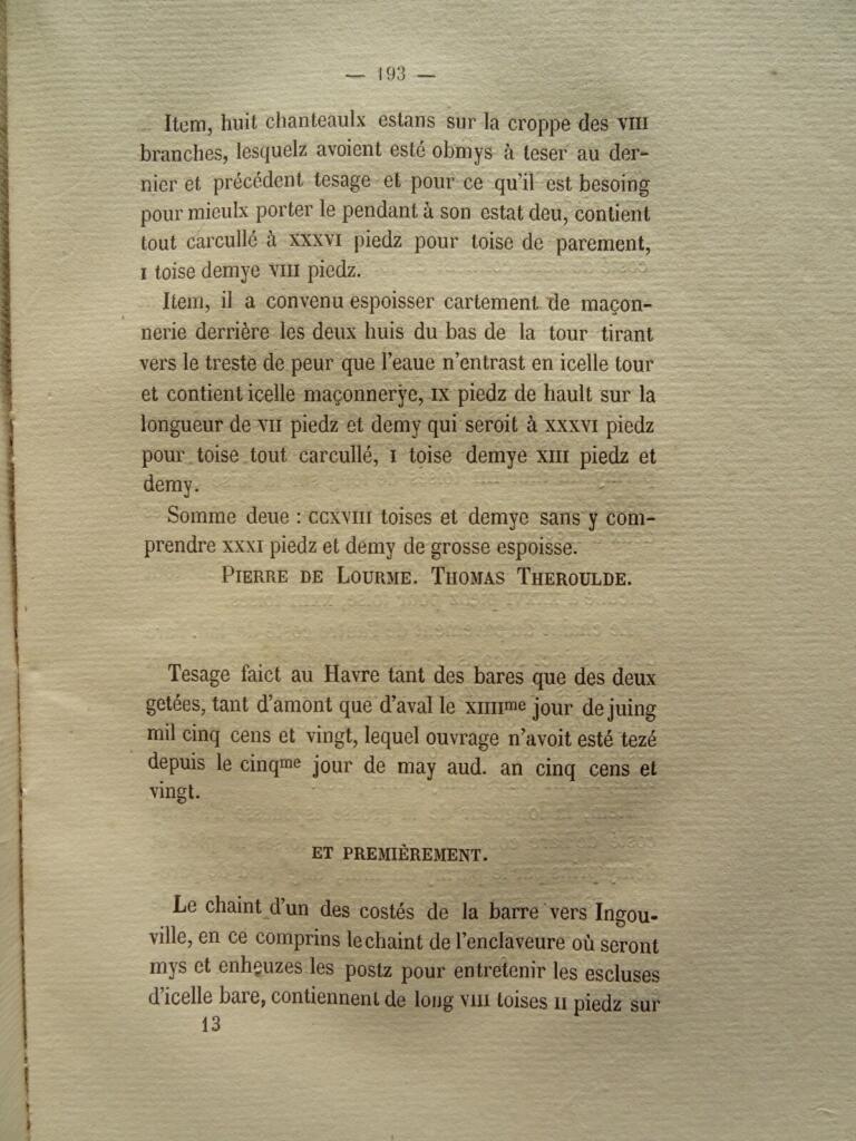LE HAVRE Documents relatifs à la fondation du Havre 1875