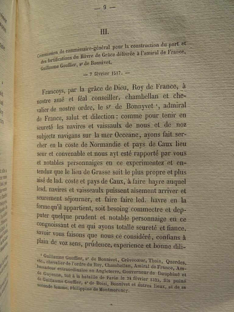LE HAVRE Documents relatifs à la fondation du Havre 1875