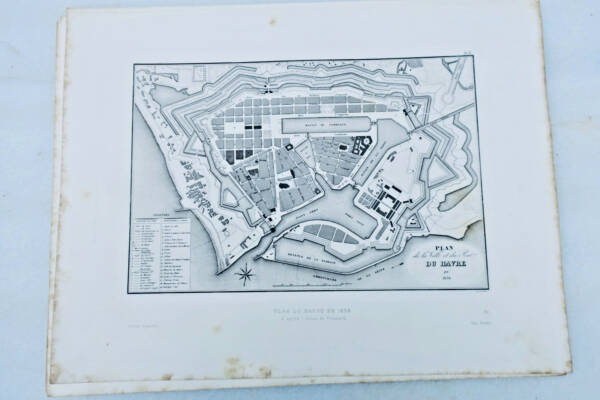 LE HAVRE planches EAUX-FORTES Le Havre autrefois 1883