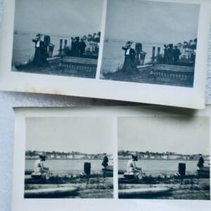 LE HAVRE Port Jérôme 1907 carte stéréo x 2