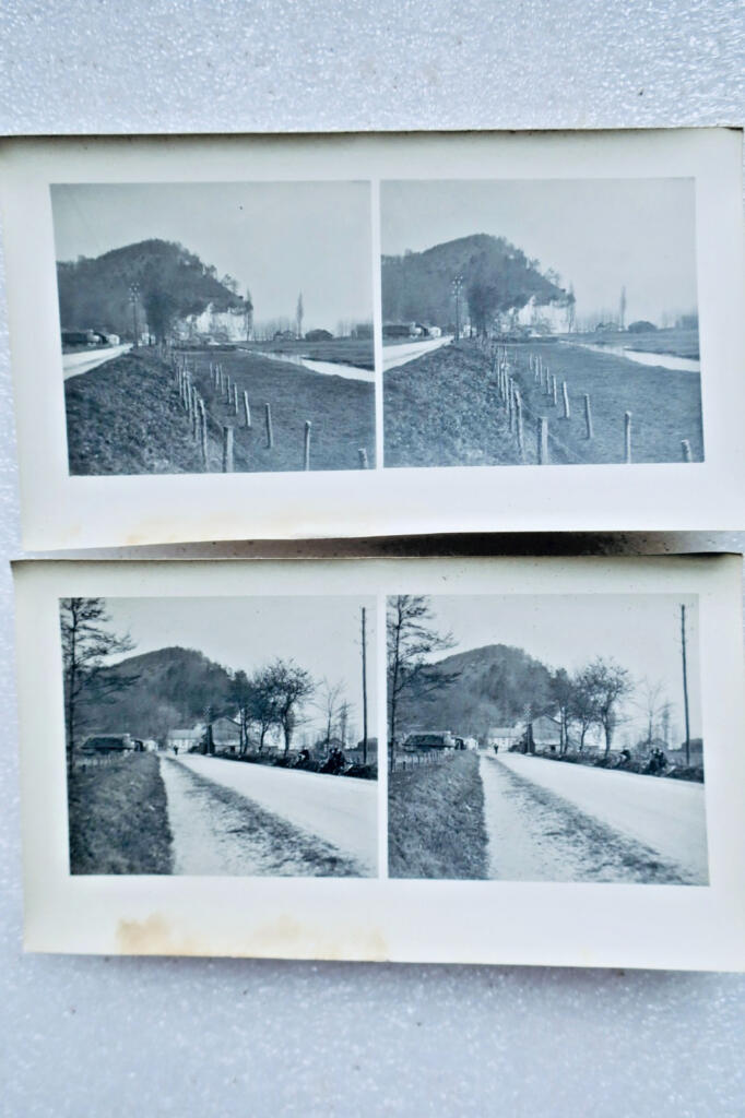 LE HAVRE Tancarville 1907 carte stéréo x 3