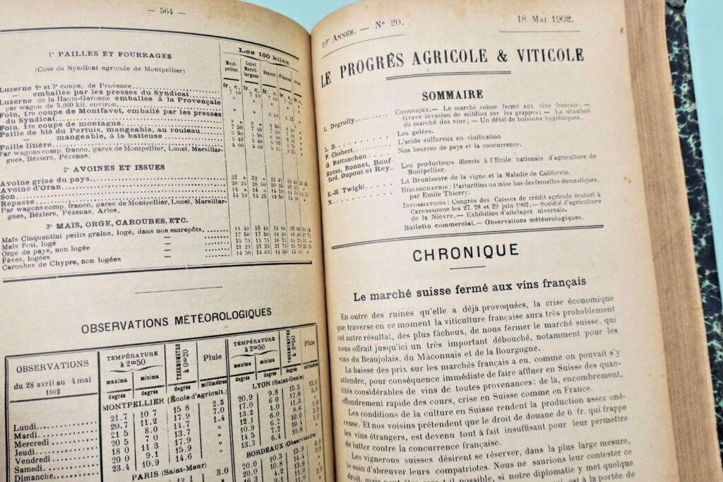 Le Progrès Agricole et Viticole 1902 – 1er semestre