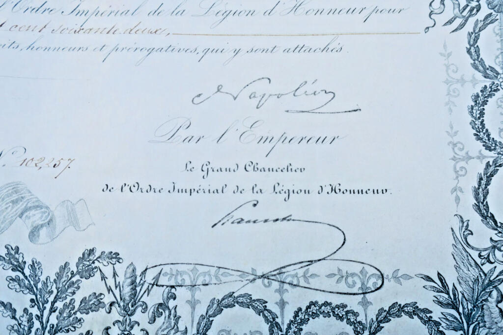 LÉGION D&rsquo;HONNEUR ordre impérial parchemin 1862 chevalier Comte de Saint-Réal