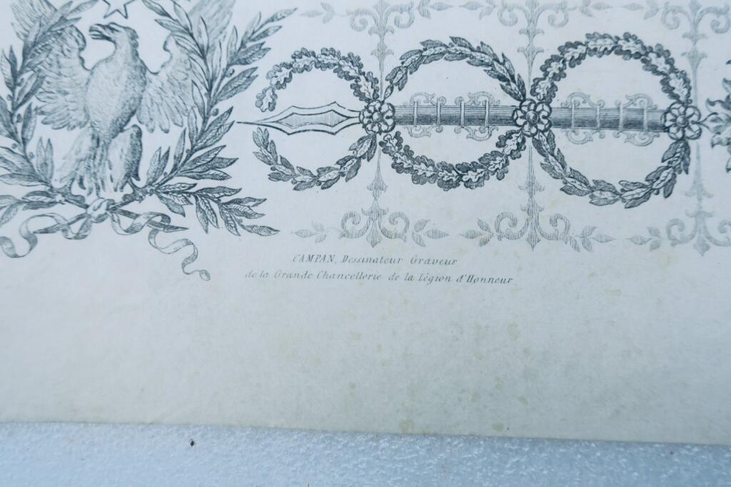 LÉGION D&rsquo;HONNEUR ordre impérial parchemin 1862 chevalier Comte de Saint-Réal