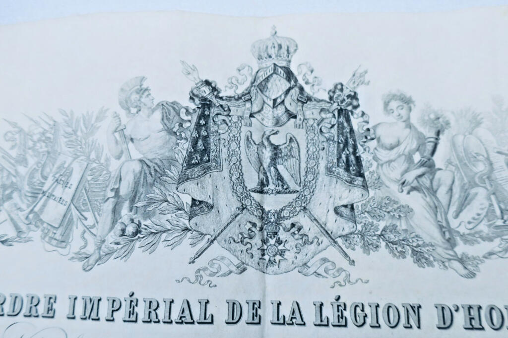 LÉGION D&rsquo;HONNEUR ordre impérial parchemin 1862 chevalier Comte de Saint-Réal