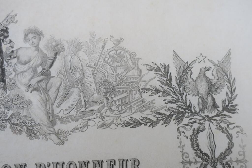 LÉGION D&rsquo;HONNEUR ordre impérial parchemin 1862 chevalier Comte de Saint-Réal