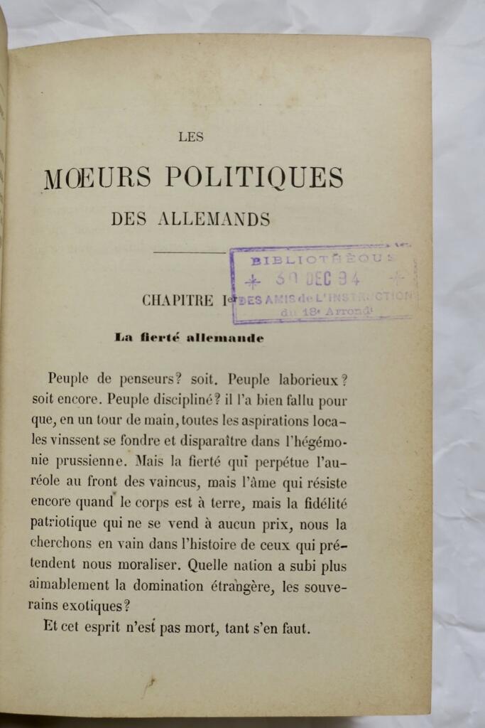 German Political Customs and Mores
