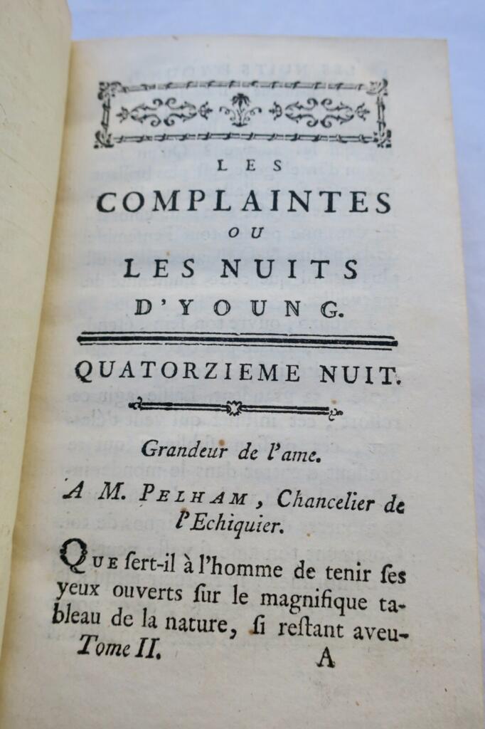 Youngs Nächte - 1769 Le Tourneur Übersetzung