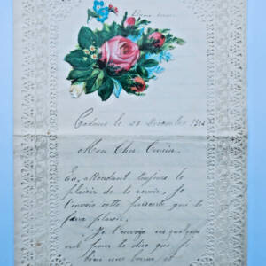 Lettre jolie lettre richement ouvragée en marge 1902 Cadours Nouvel An