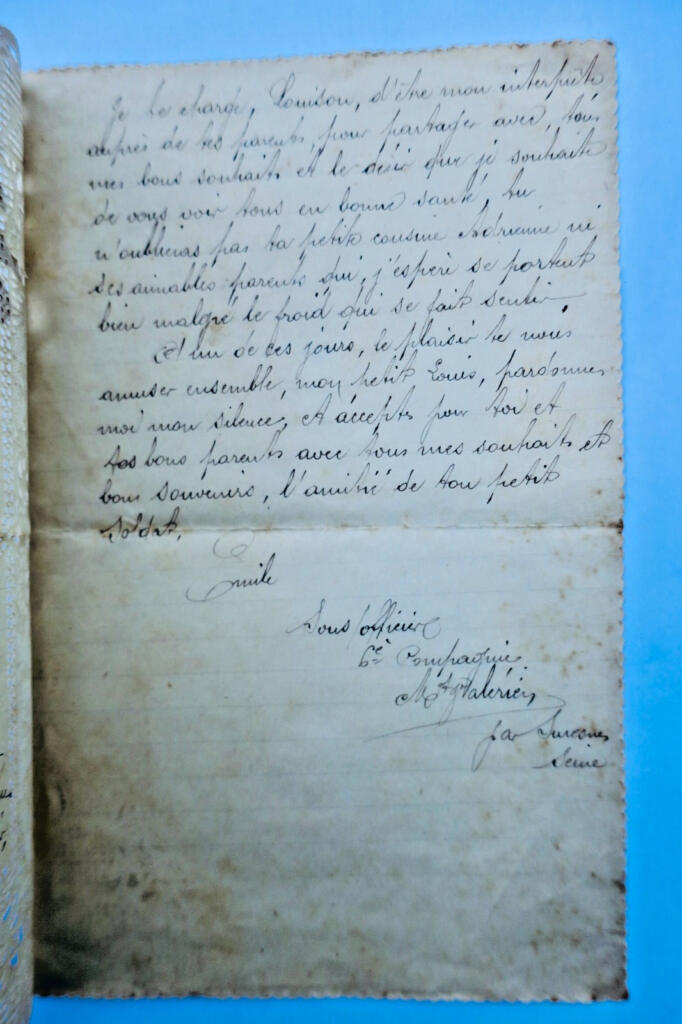Lettre jolie lettre richement ouvragée & gaufrée en marge BELLE EPOQUE Nouvel An