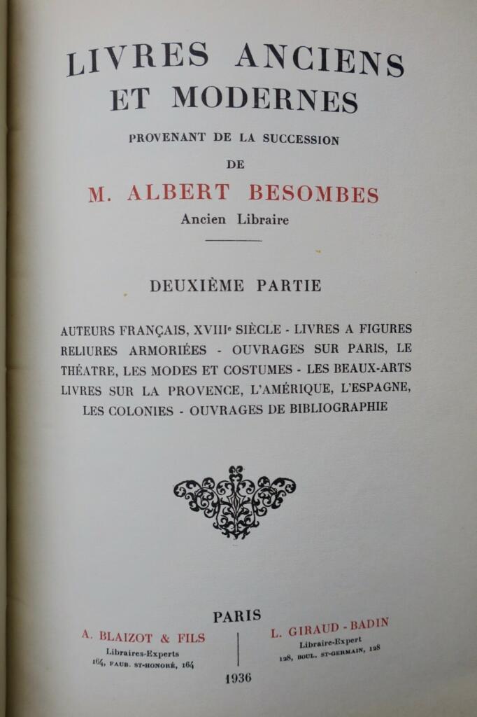 Rare Books Auction Catalog from Besombes Estate