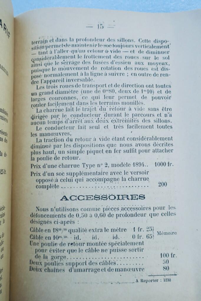 Locomotives routière notice sur le défoncements à la vapeur 1895