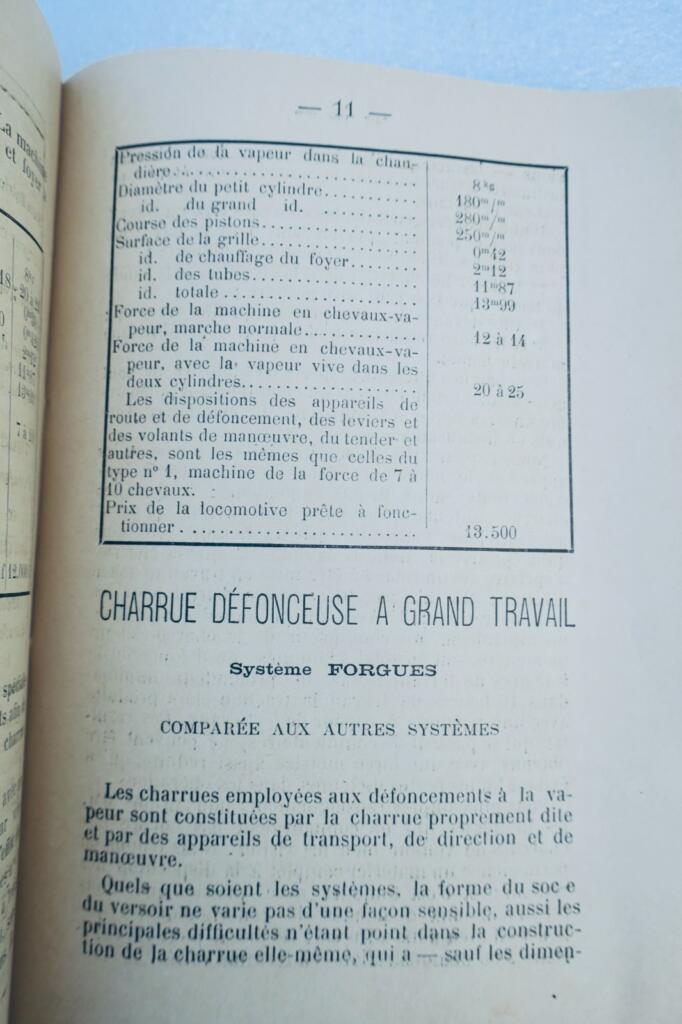 Locomotives routière notice sur le défoncements à la vapeur 1895