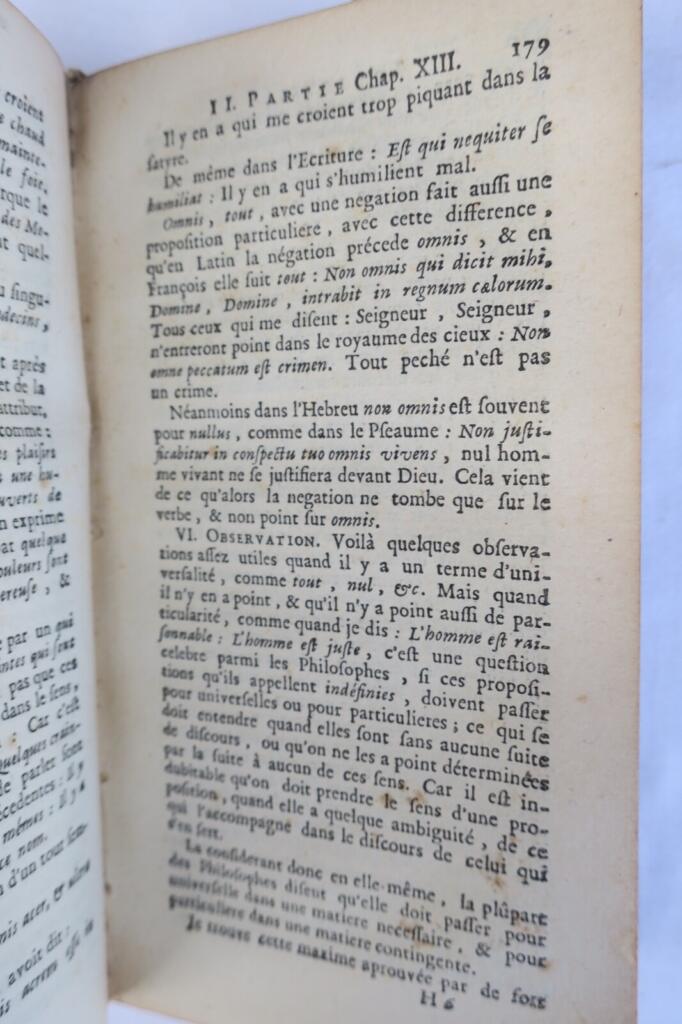 Logik oder Die Kunst des Denkens - Pariser Ausgabe 1738