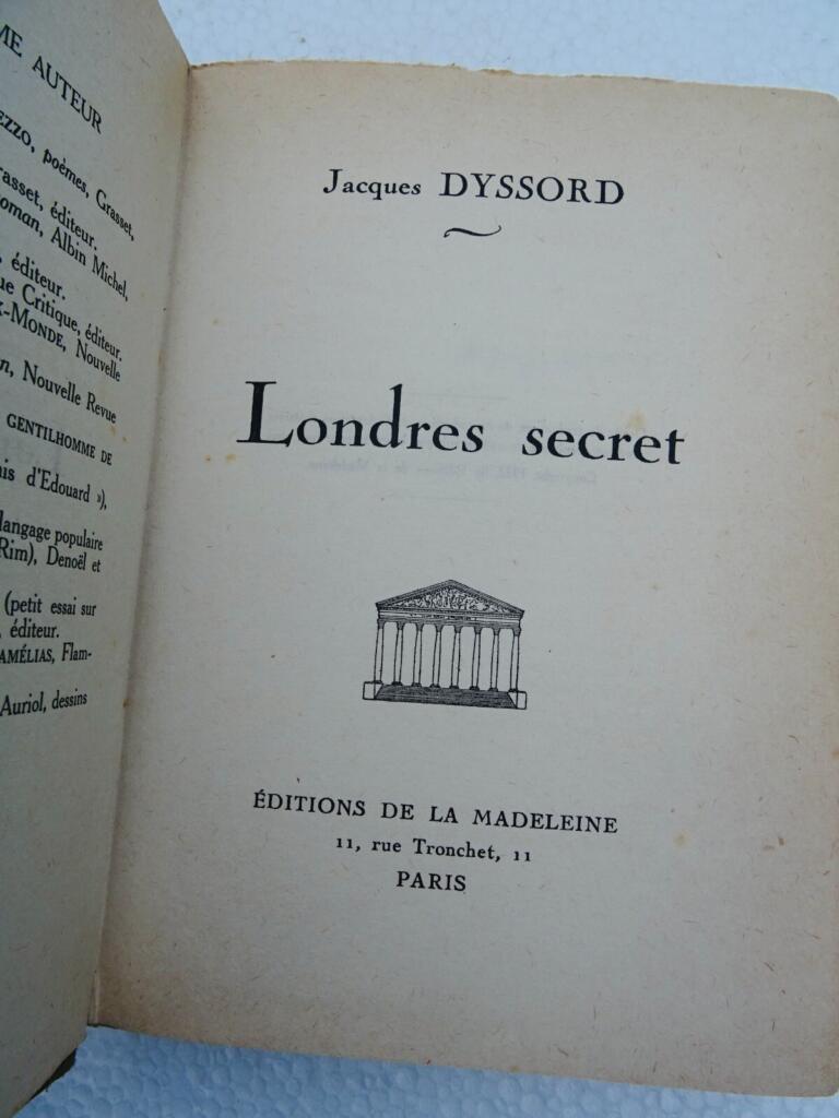 Secret London 1932