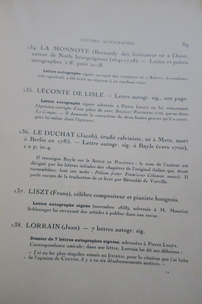 Manuscripts by Louÿs and contemporaries