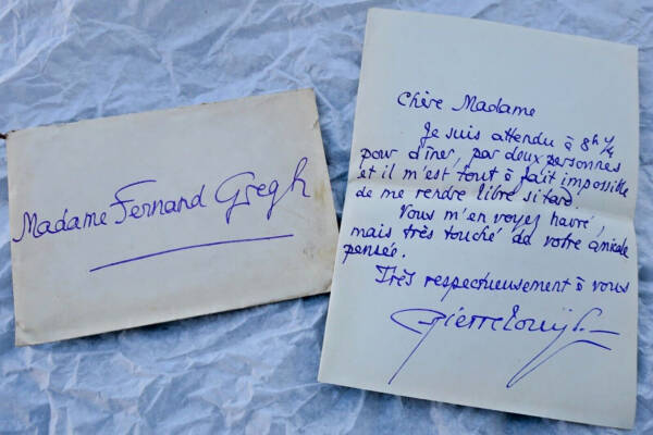 Pierre Louÿs autograph letter to Madame Fernand Gregh
