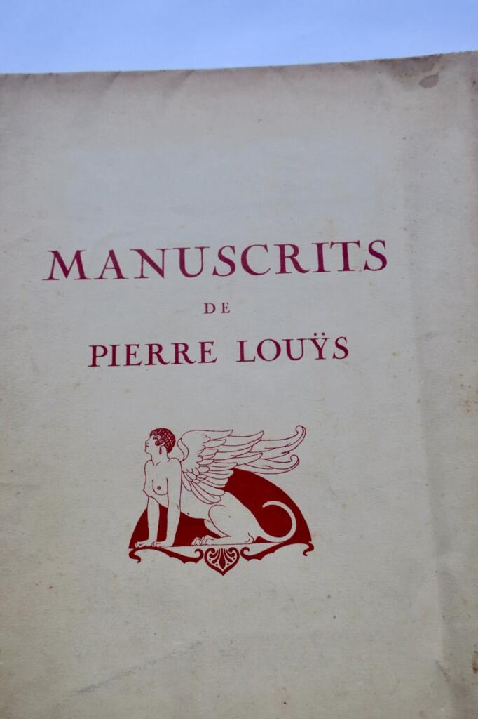 LOUYS と同時代の作家たちの原稿と自筆書簡
