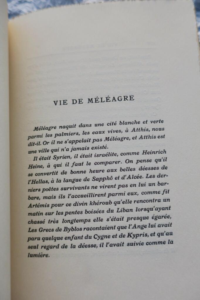 LOUŸS POÉSIES DE MÉLÉAGRE 1926 / vélin