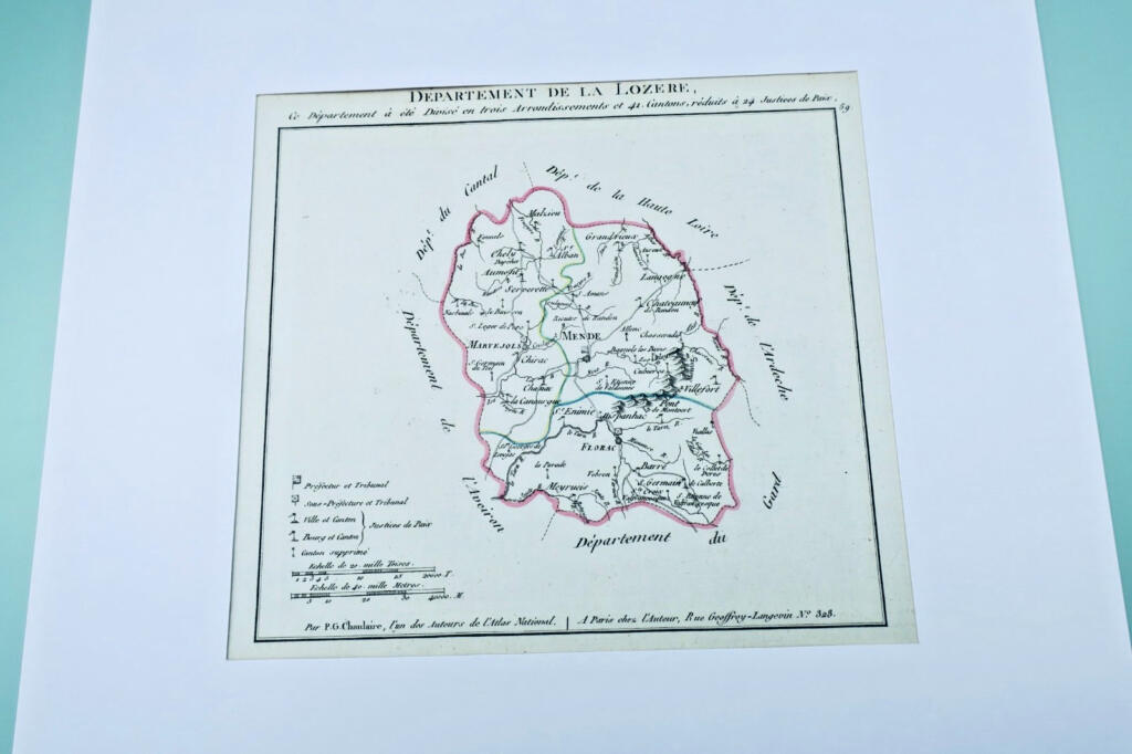 Original 18th Century Map of Lozère