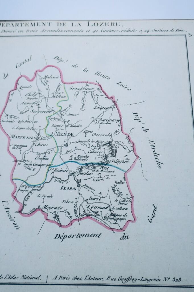 Original 18th Century Map of Lozère