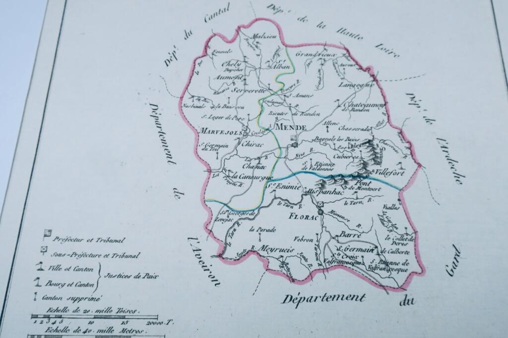 Original 18th Century Map of Lozère