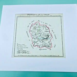 Lozère carte XVIIIè originale, rehaussée en couleur