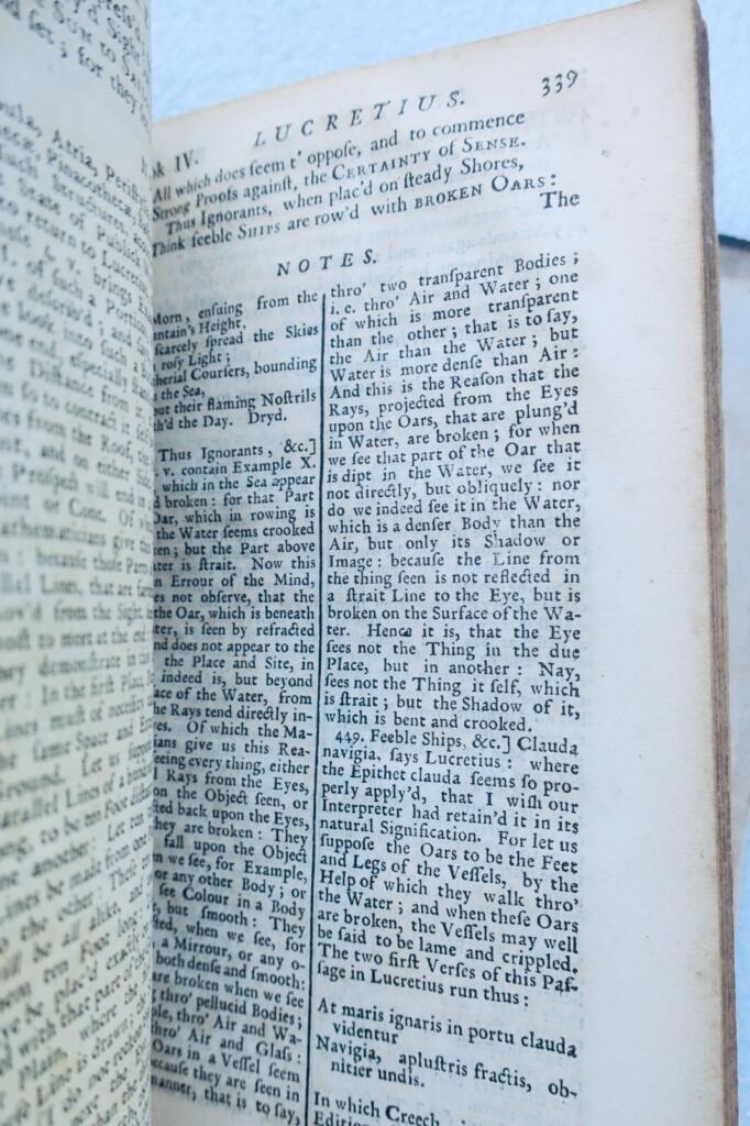 Lukrez’ epikureische Philosophie in englischer Versdichtung, 1714
