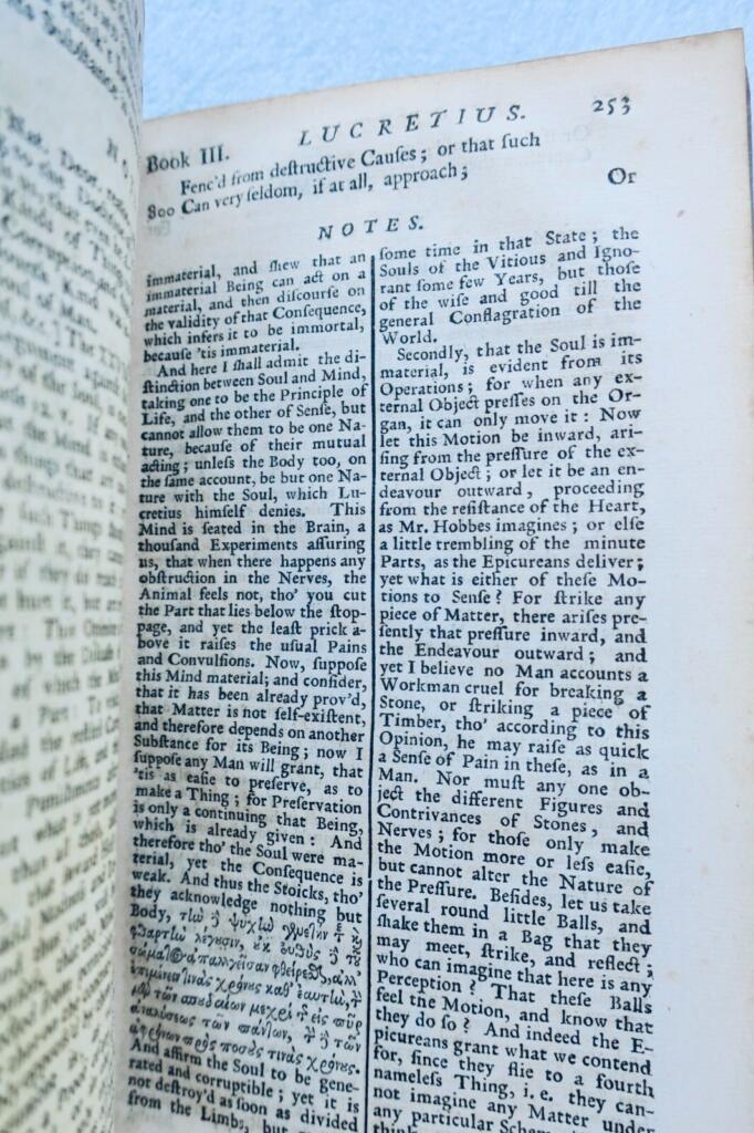 Lukrez’ epikureische Philosophie in englischer Versdichtung, 1714
