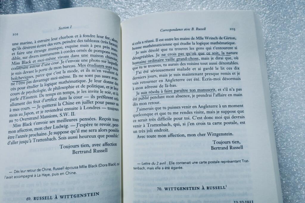 Ludwig Wittgenstein. CORRESPONDANCE PHILOSOPHIQUE –