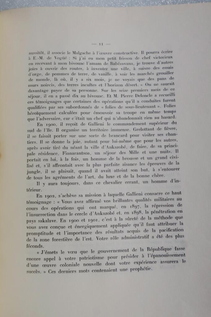 Centennial speech for Marshal Lyautey