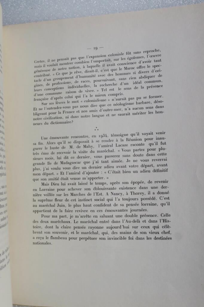 Centennial speech for Marshal Lyautey