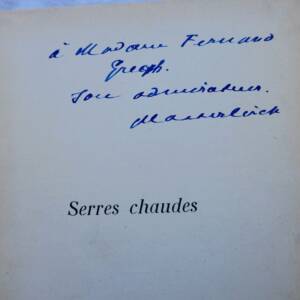 Maeterlinck Serres chaudes + dédicace