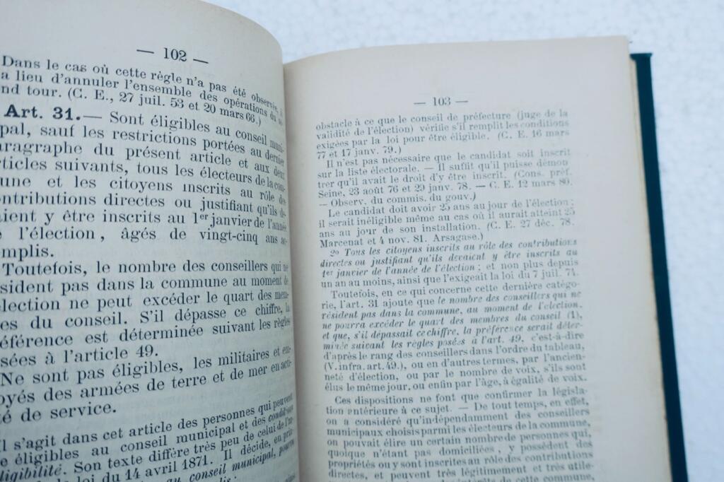 Französisches Kommunalrecht von 1884 kommentiert