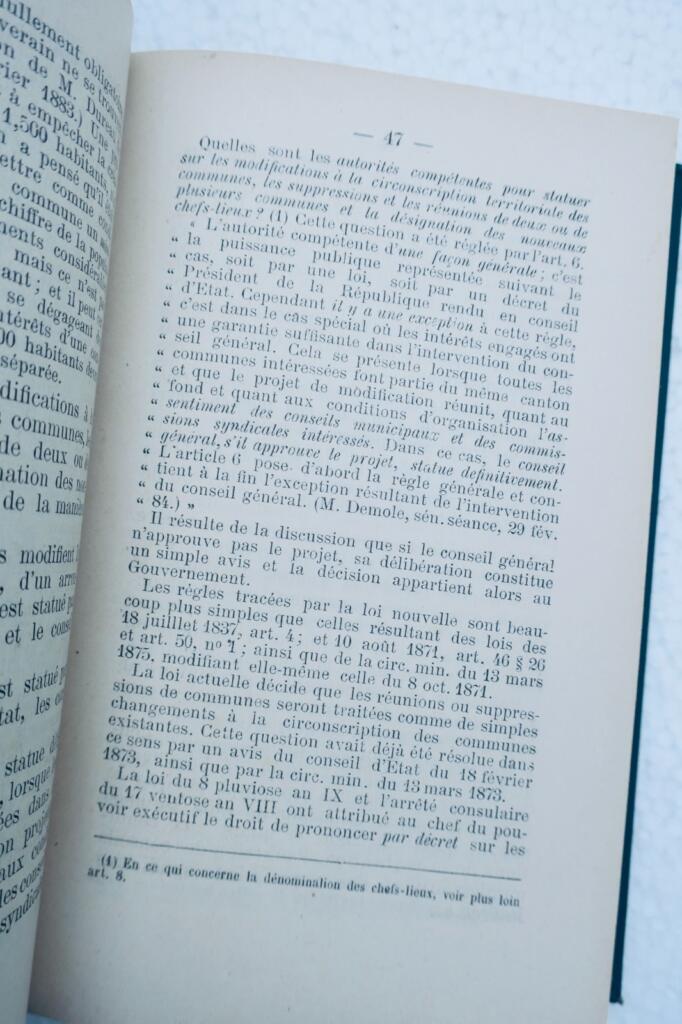 Französisches Kommunalrecht von 1884 kommentiert
